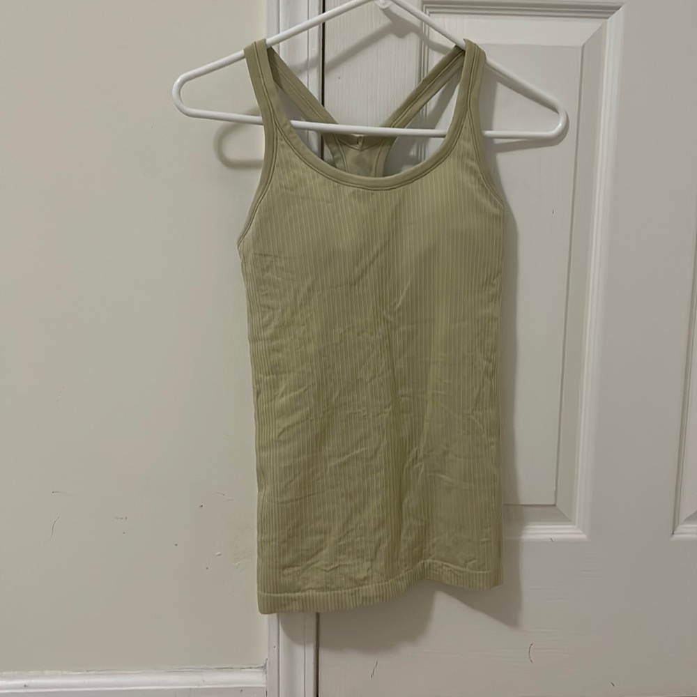 Lime green ebb to street tank from Lululemon